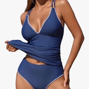 Women's Blue Tankini Swim Set
